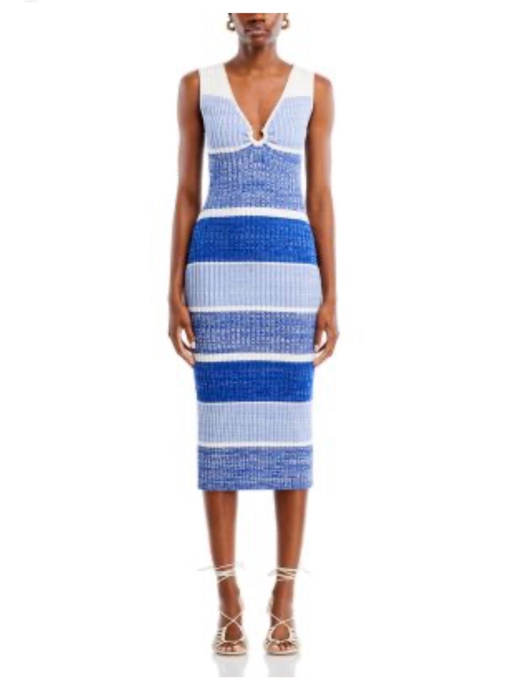TOCCIN Sadie Sleeveless Striped Midi Dress, small